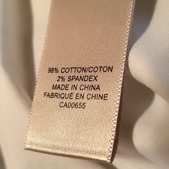 NWOT Crisp White Cotton Stretch Blouse, Short Sleeve, Ruffled V-neck, S - Picture 14 of 15